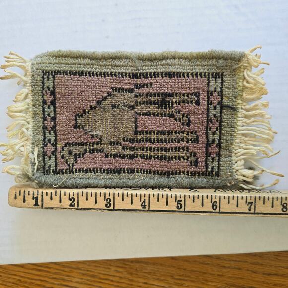 Hand Woven Camel Rug for Dollhouse Small 4 x 7" - Picture 8 of 10